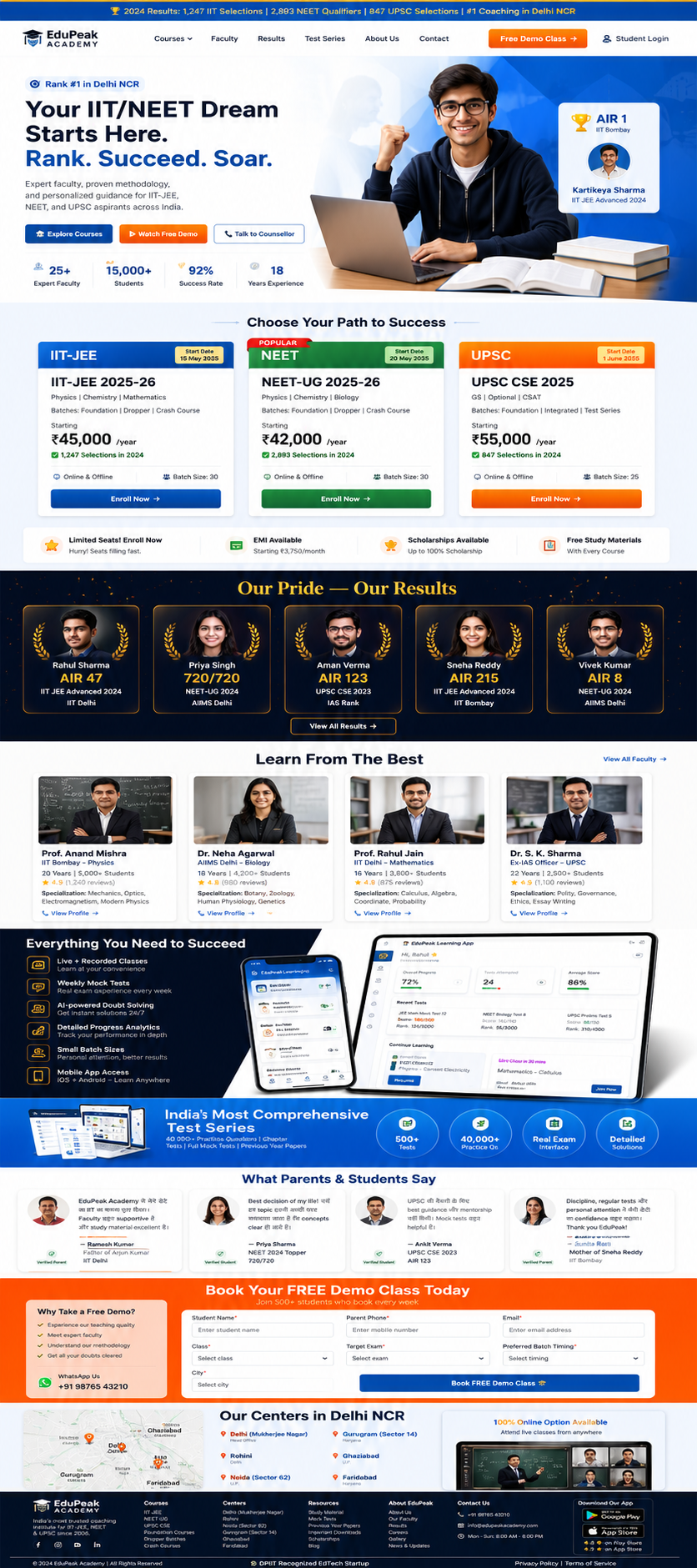 Coaching Institute Website Design by Venture Vault Hub