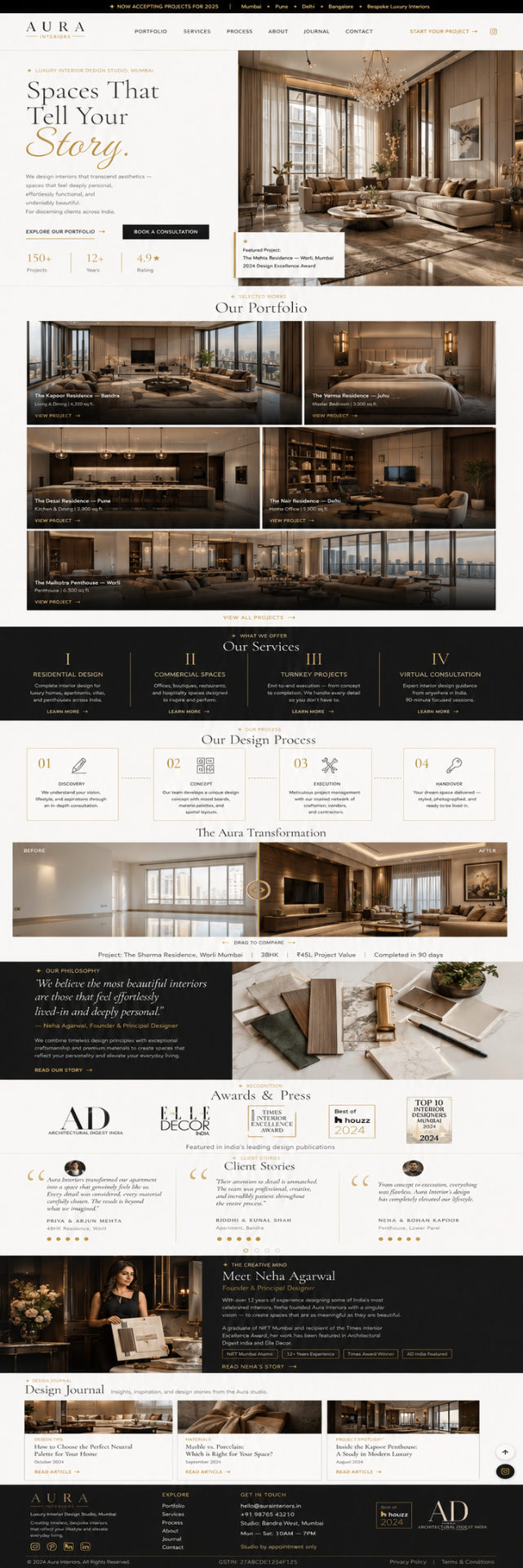 Interior Designer Website Design by Venture Vault Hub