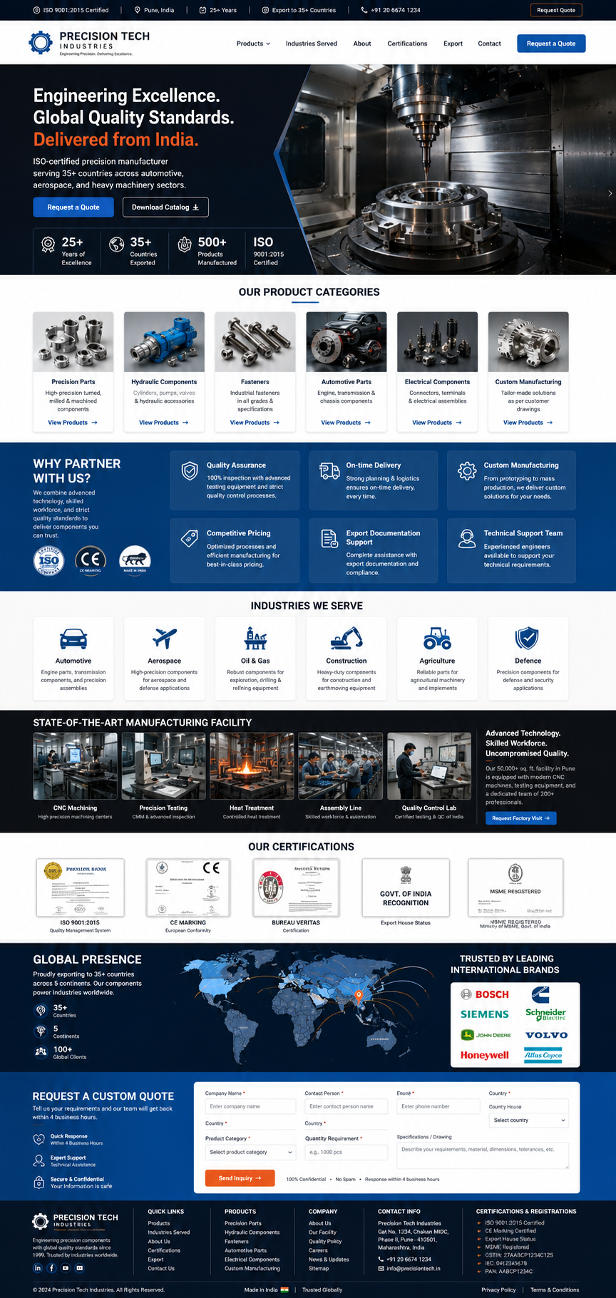 Manufacturing Website Design by Venture Vault Hub