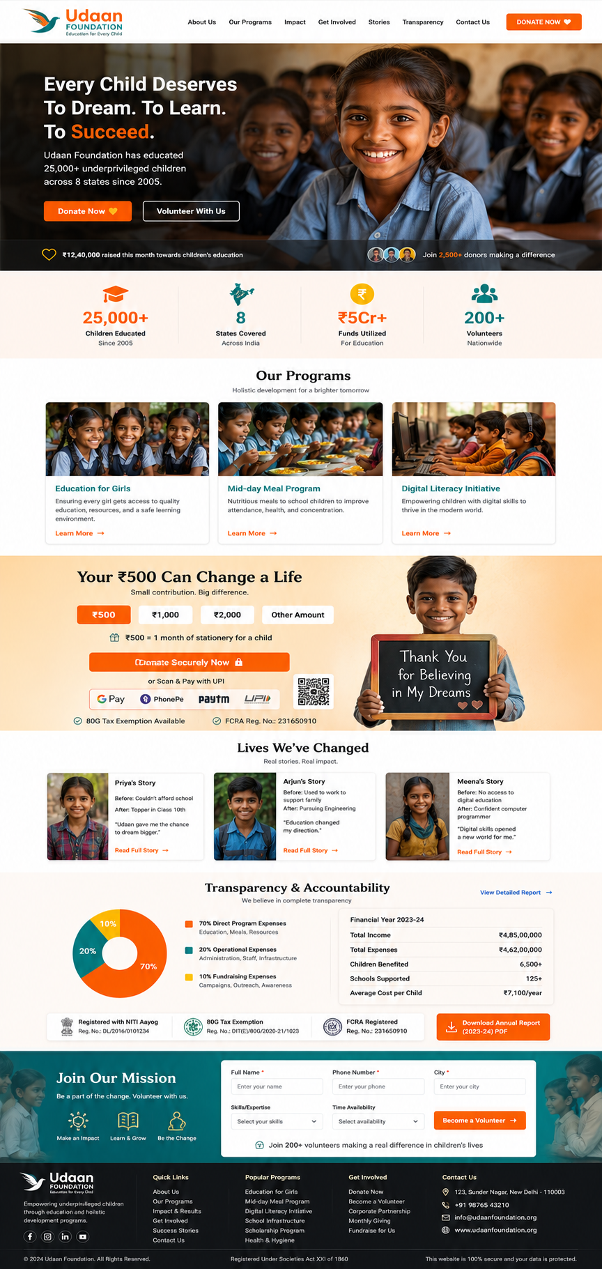 NGO Website Design by Venture Vault Hub