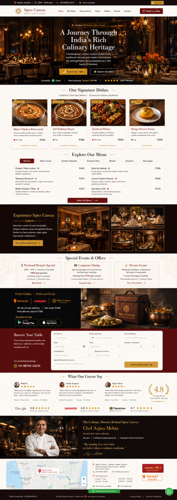 Restaurant Website Design by Venture Vault Hub