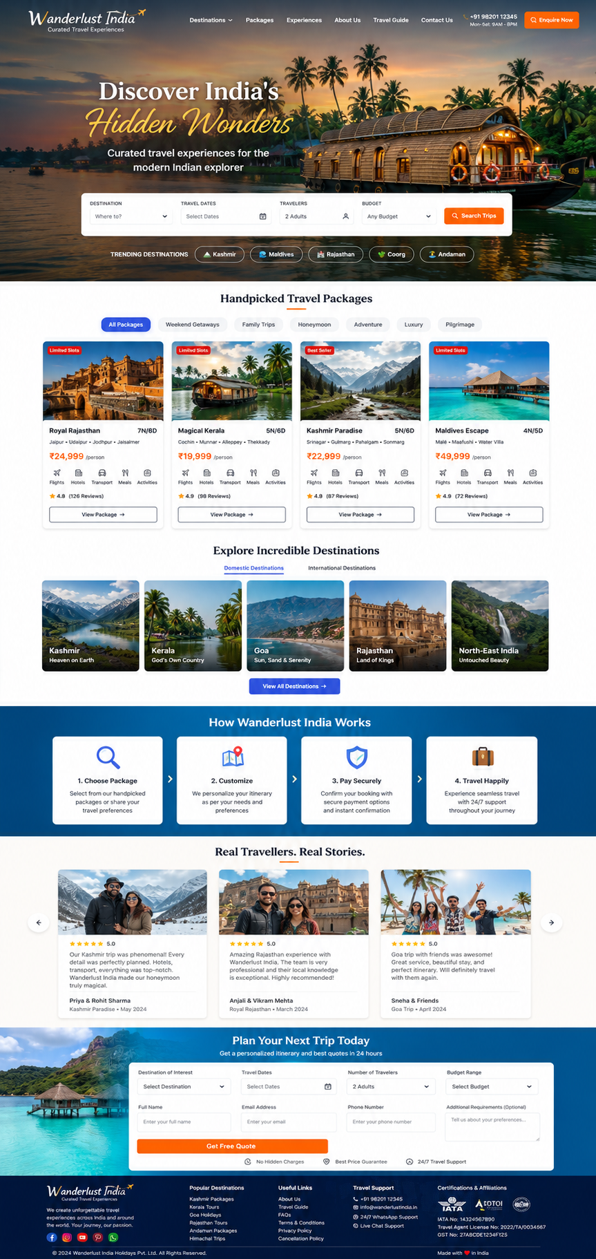 Travel Agency Website Design by Venture Vault Hub